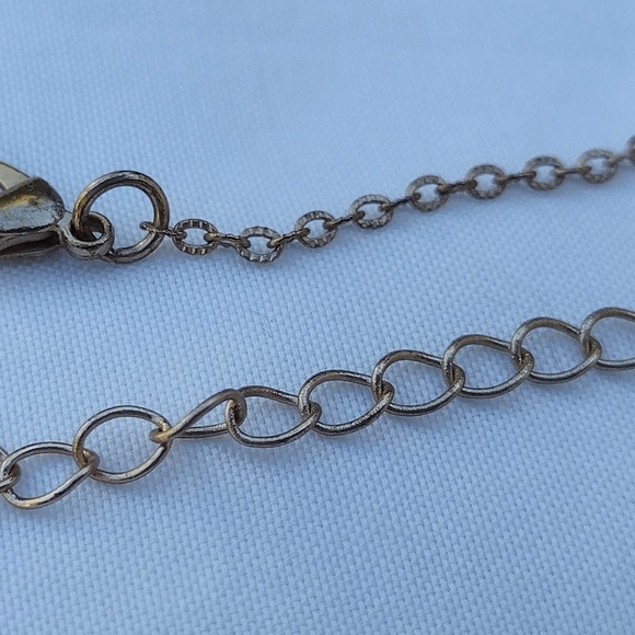 Set of 2 Half Moon Disc Necklaces in Brass & Silver Tone Colors / Mixed Metals - Picture 7 of 7